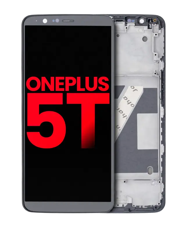 Écran OLED avec châssis pour OnePlus 5T (compatible premium, noir)