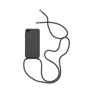 Coque Silicone avec Cordon Apple iPhone 7 Plus/iPhone 8 Plus (08) Noir