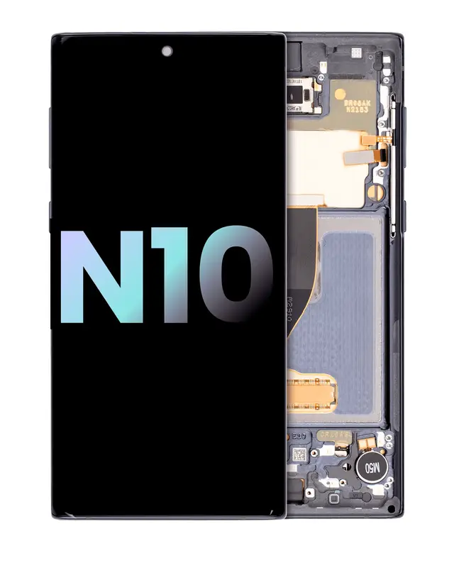 Écran OLED avec châssis pour Samsung Galaxy Note 10 (pack service origine, Aura Black)