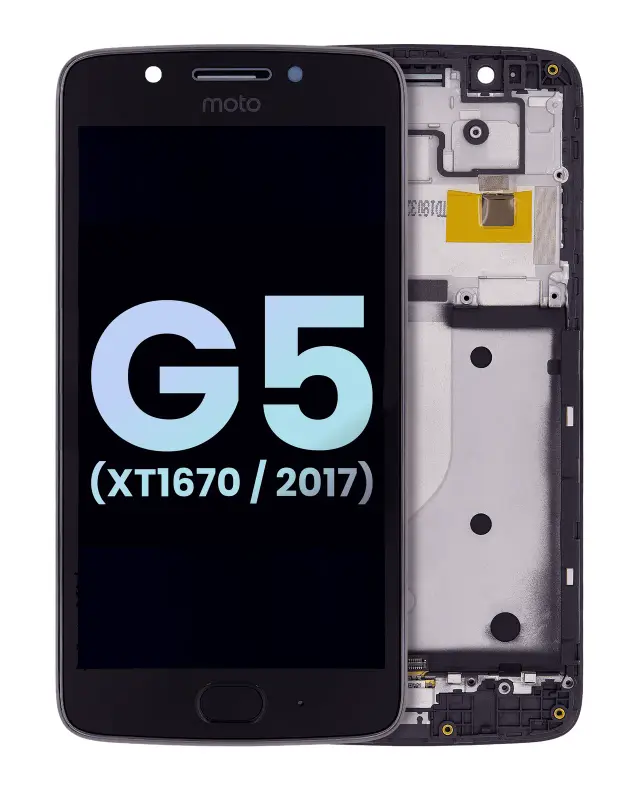 Écran LCD avec châssis pour Motorola Moto G5 (XT1670 / 2017) (origine, noir)