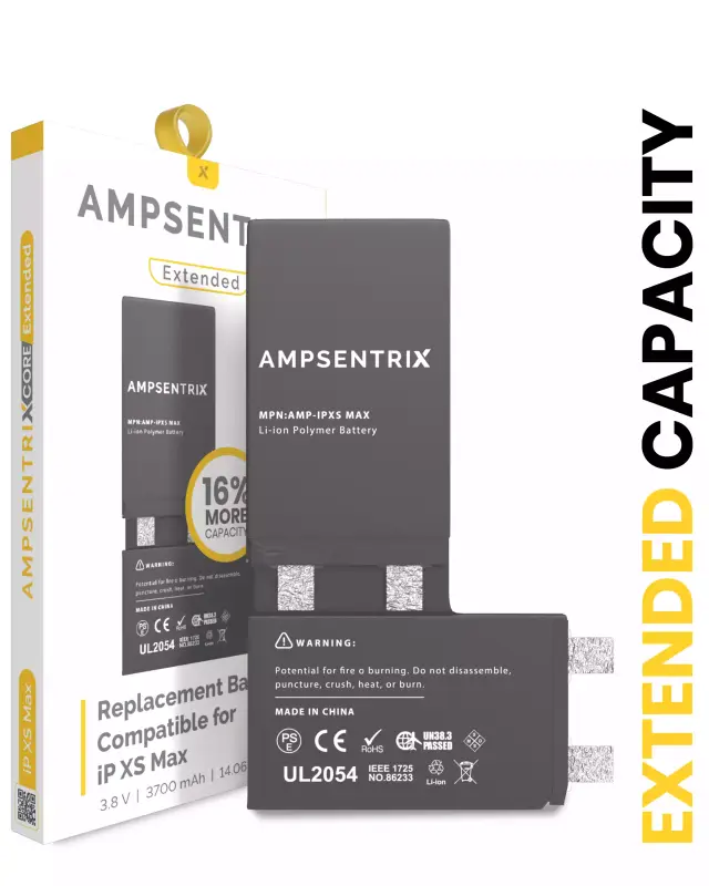 Batterie nue à souder pour Apple iPhone XS Max (soudure par points requise, AmpSentrix Core Extended)