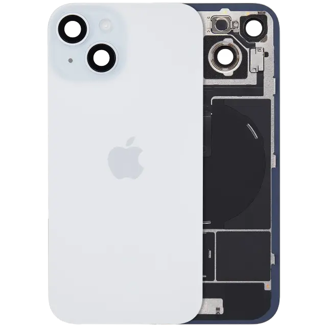 Vitre arrière avec MagSafe, NFC et nappe flash pour Apple IPhone 15 (origine, bleu)