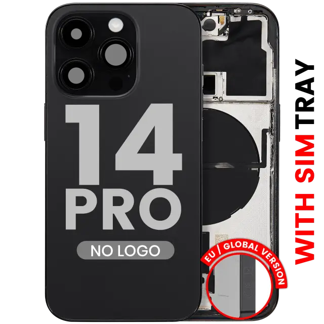Châssis pour Apple iPhone 14 Pro (version EU, compatible premium, noir sidéral)