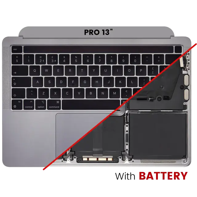 Châssis supérieur avec batterie et clavier ANSI US pour Apple MacBook Pro 13" A2338 (2020) (M1) (gris sidéral)