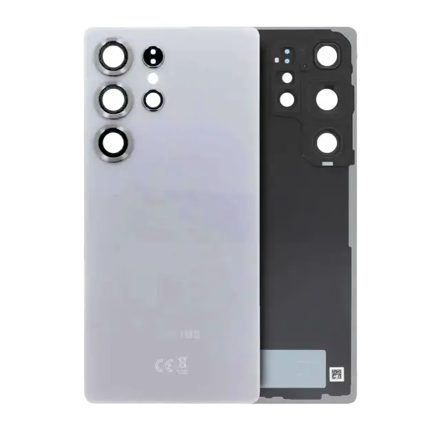 Vitre arrière pour Samsung Galaxy S25 Ultra 5G (pack service origine, Titanium White Silver)
