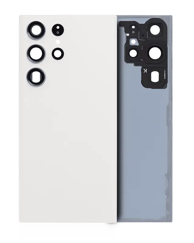 Vitre arrière pour Samsung Galaxy S23 Ultra 5G (sans logo, compatible premium, Cream)