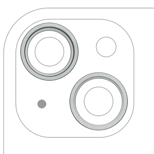Anneau de contour de caméra arrière pour Apple iPhone 15 / 15 Plus (lot de 2, vert, lot de 10)