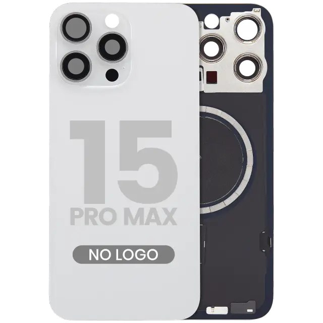 Vitre arrière pour Apple iPhone 15 Pro Max (sans logo, compatible, White Titanium) — réf. 107183138953