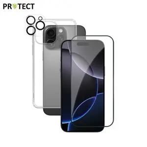 Pack de Protection Coque + Protection Lentille + Verre Trempé PROTECT pour Apple iPhone 16 Pro Max Transparent