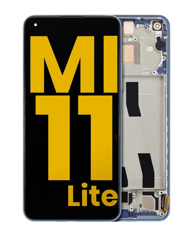 Écran OLED avec châssis pour Xiaomi Mi 11 Lite / Xiaomi Mi 11 Lite 5G (reconditionné, Bubblegum Blue)