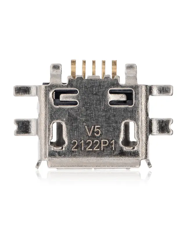 Connecteur de charge à souder — format Micro B, 5 broches, 6 points de fixation (C092)