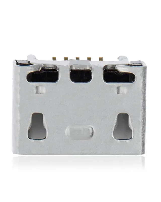 Connecteur de charge à souder — format Micro B, 5 broches, 2 points de fixation (C043)