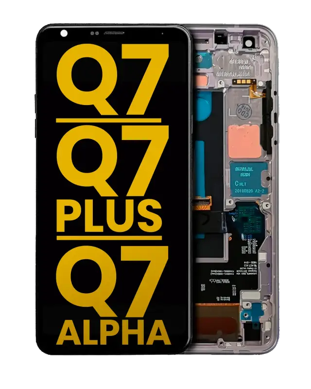 Écran LCD avec châssis pour LG Q7 / Q7 Plus / Q7 Alpha (reconditionné, argent)