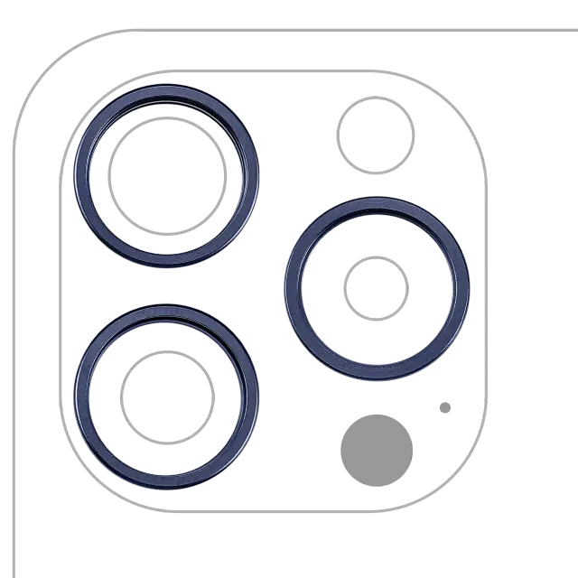 Anneau de contour de caméra arrière pour Apple iPhone 15 Pro (lot de 3, Blue Titanium, lot de 10)