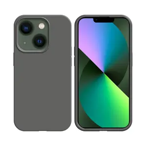 Coque Silicone Compatible pour Apple iPhone 13 Mini (#34) Gris Foncé