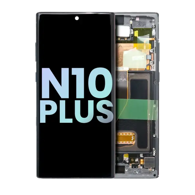 Écran OLED avec châssis pour Samsung Galaxy Note 10 Plus / 5G (pack service origine, Aura Black)