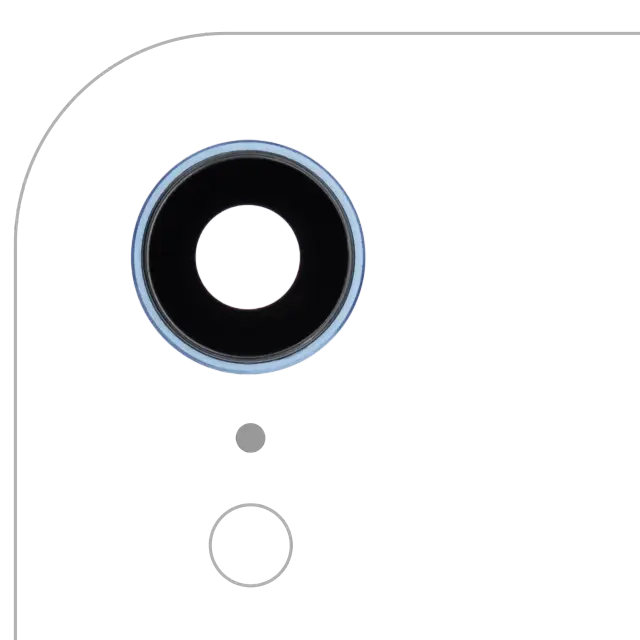 Lentille de caméra arrière avec support et anneau pour Apple iPhone XR (compatible premium, bleu, lot de 10)