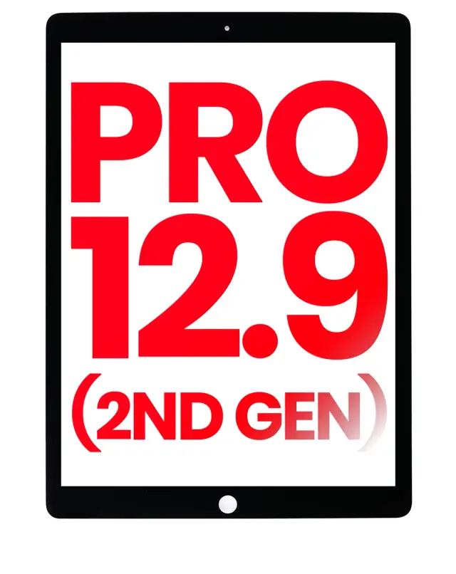 Vitre tactile pour Apple iPad Pro 12.9" 2nd Gen (2017) (OCA préinstallé, séparation de la vitre requise, compatible premium, noir)