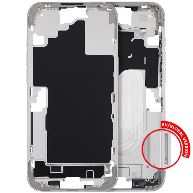 Châssis pour Apple iPhone 16 Plus (version EU, compatible premium, blanc)