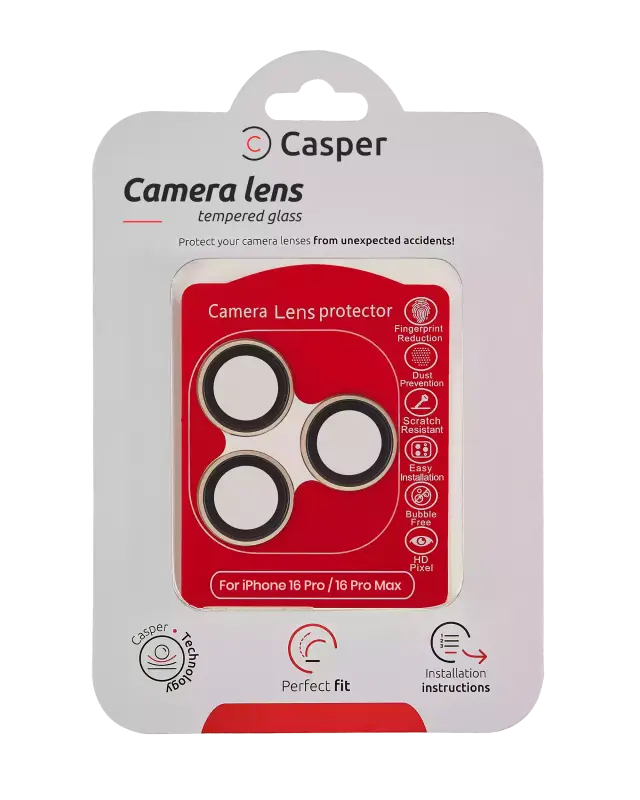 Protection de lentilles de caméra pour iPhone 16 Pro / 16 Pro Max (titane sable, transparent)