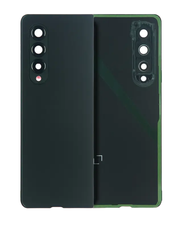 Vitre arrière avec protection des objectifs pour Samsung Galaxy Z Fold 3 5G (compatible, Phantom Green)