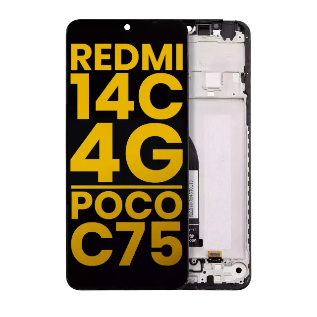Écran LCD avec châssis pour Xiaomi Redmi 14C 4G / Poco C75 (reconditionné, toutes couleurs)