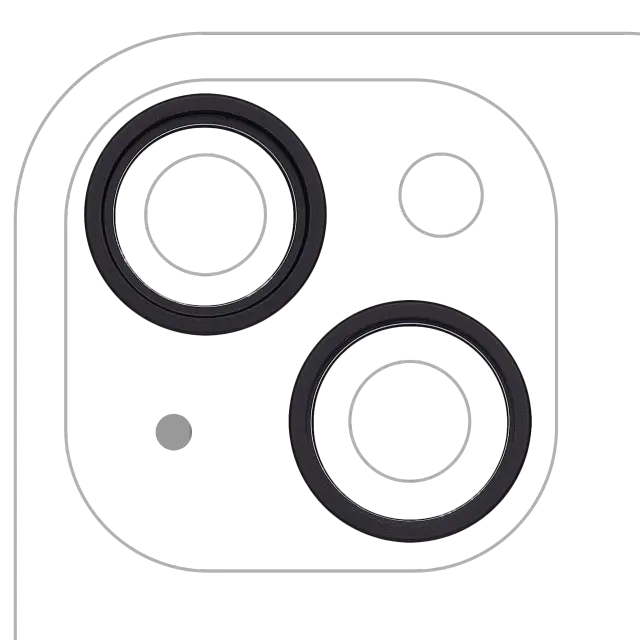 Anneau de contour de caméra arrière pour Apple iPhone 15 / 15 Plus (lot de 2, noir, lot de 10)