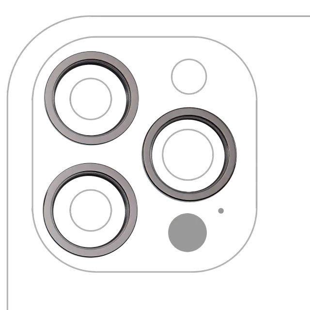 Anneau de contour de caméra arrière pour Apple iPhone 12 Pro Max (graphite, lot de 3)