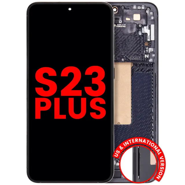 Écran OLED avec châssis pour Samsung Galaxy S23 Plus (version US & internationale, compatible premium, noir fantôme)
