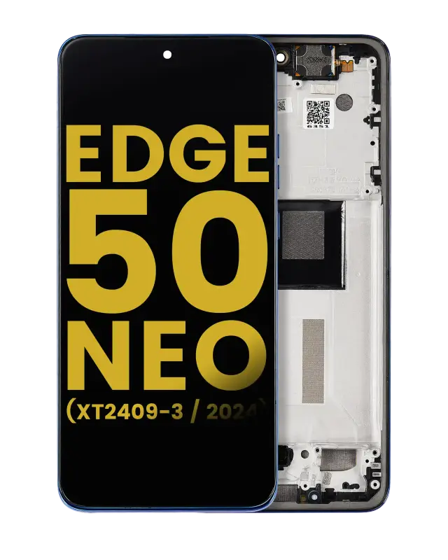 Écran OLED avec châssis pour Motorola Moto Edge 50 Neo (XT2409-3 / 2024) (reconditionné, Nautical Blue)