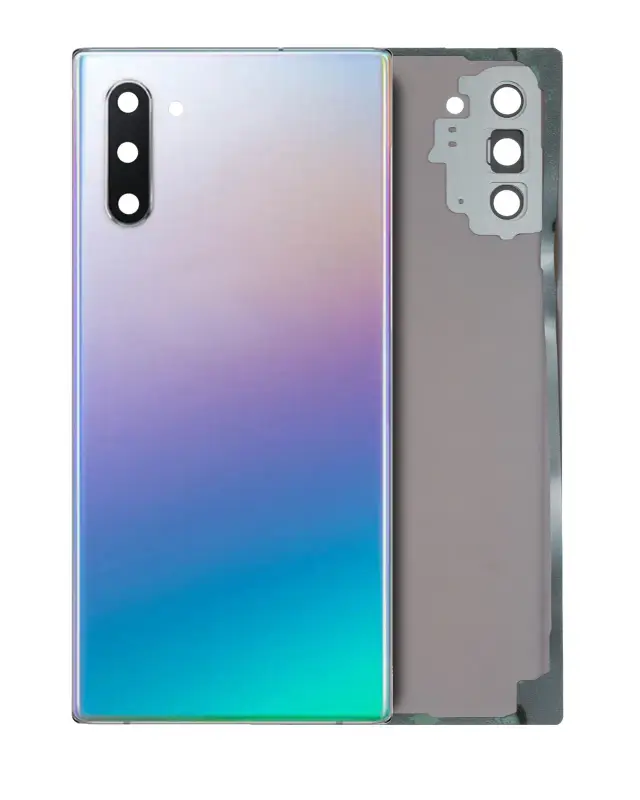 Vitre arrière pour Samsung Galaxy Note 10 (pack service origine, Aura Glow / Silver)