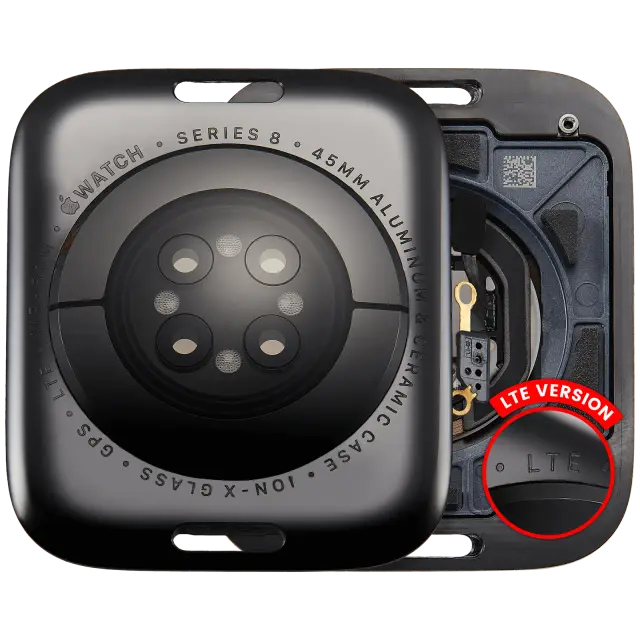Vitre arrière pour Apple Watch Series 8 (45mm) (LET Version, Aluminum / Space Black)