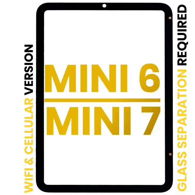 Vitre tactile pour Apple iPad Mini 6 (2021) / Mini 7 (2024) (WiFi / Cellular, OCA préinstallé, séparation de la vitre requise, premium, toutes couleurs)