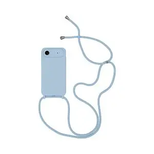 Coque Silicone avec Cordon Apple iPhone Air (#03) Bleu Clair