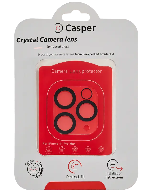 Protection des caméras pour iPhone 11 Pro / iPhone 11 Pro Max (Casper Crystal Full Cover) — vue 1
