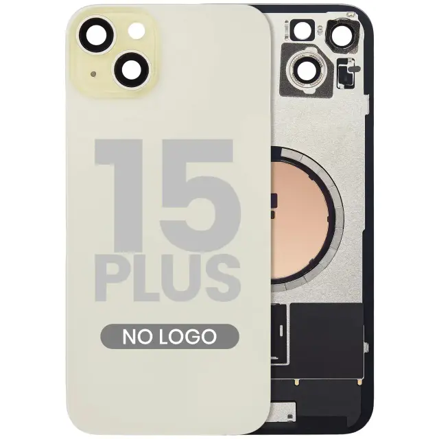 Vitre arrière pour Apple iPhone 15 Plus (sans logo, compatible, jaune) — réf. 107183138945