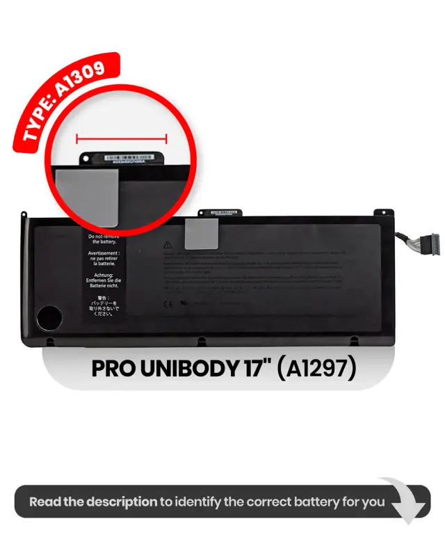 Batterie pour Apple MacBook Pro 17" A1297 (2009 - 2010)