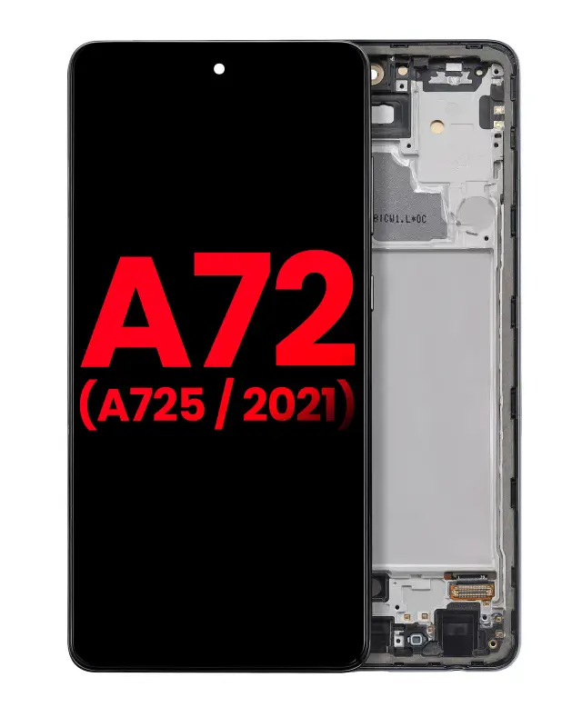 Écran OLED avec châssis pour Samsung A72 (A725 / 2021) (6.67") (compatible premium, Awesome Black)