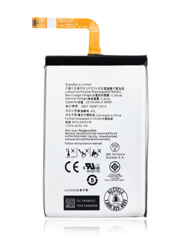 Batterie pour BlackBerry Classic Q20 (BPCLS00001B)