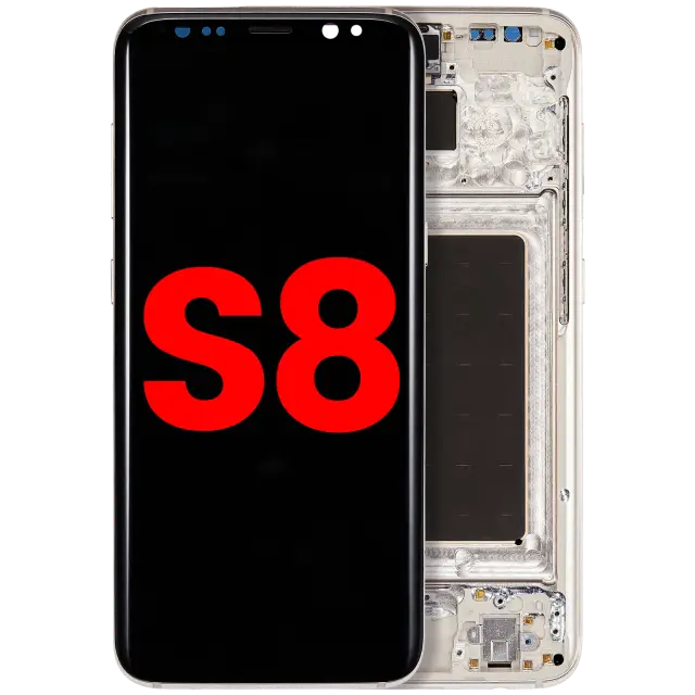 Écran OLED avec châssis pour Samsung Galaxy S8 (compatible premium, Arctic Silver)