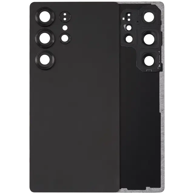 Vitre arrière pour Samsung Galaxy S25 Ultra 5G (sans logo, compatible premium, Titanium Black)
