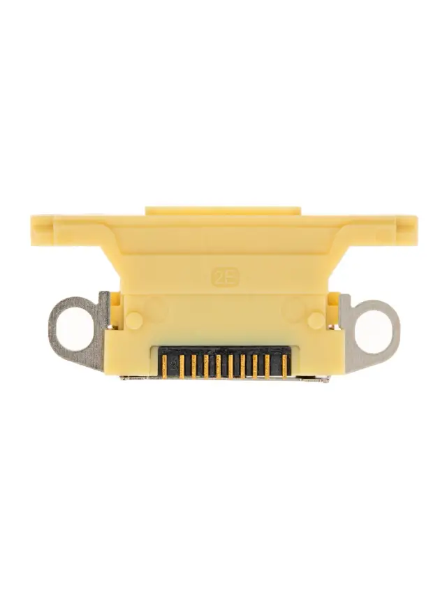 Connecteur de charge nu à souder pour Apple iPhone XR (jaune, lot de 10)
