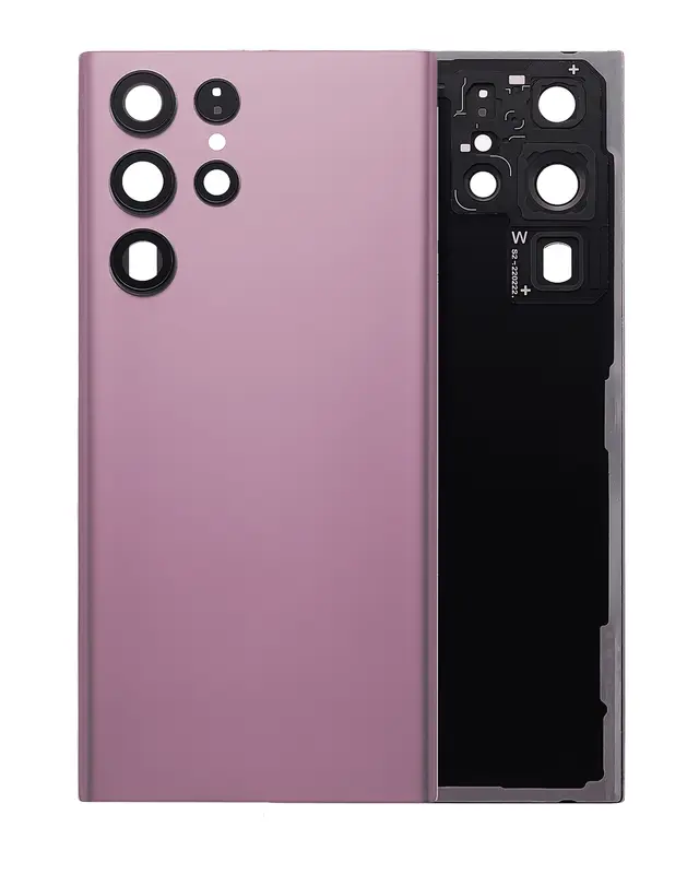Vitre arrière pour Samsung Galaxy S22 Ultra 5G (sans logo, compatible premium, Burgundy)