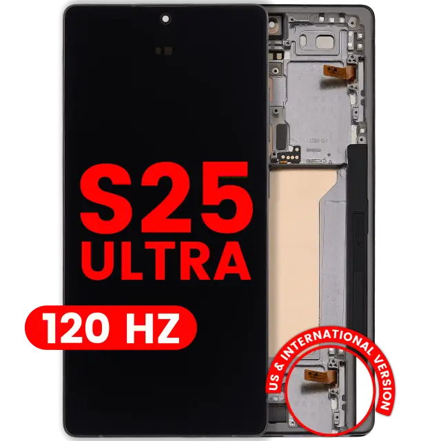 Écran OLED avec châssis pour Samsung Galaxy S25 Ultra 5G (version US & internationale, compatible premium, 120 Hz, Titanium Jet Black)