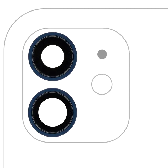 Lentille de caméra arrière avec support et anneau pour Apple iPhone 12 / 12 Mini (compatible premium, bleu, lot de 10)