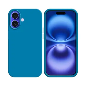 Coque Silicone Compatible pour Apple iPhone 16 Plus (#16) Bleu Ciel