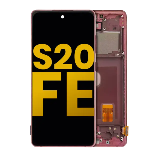 Écran OLED avec châssis pour Samsung Galaxy S20 FE 4G / 5G (reconditionné, Cloud Red)