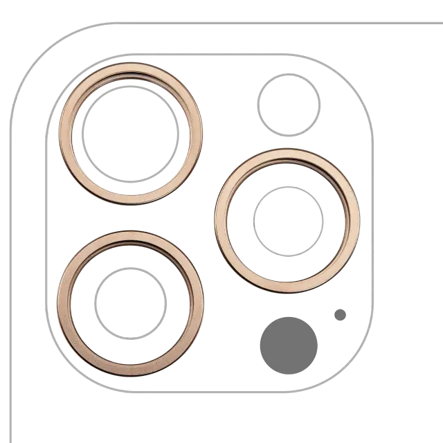 Anneau de contour de caméra arrière pour Apple iPhone 16 Pro / 16 Pro Max (Desert Titaniuml, lot de 3)