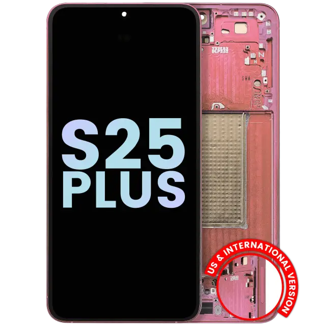 Écran OLED avec châssis pour Samsung Galaxy S25 Plus 5G (version US & internationale, pack service origine, Coral Red)