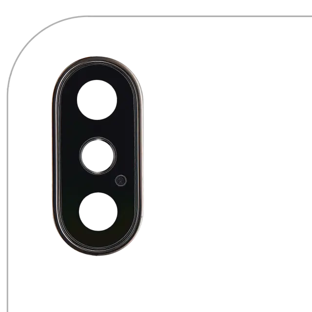Lentille de caméra arrière avec support et anneau pour Apple iPhone XS / XS Max (compatible premium, or, lot de 10)
